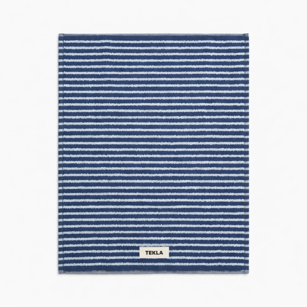 Tekla bath mat cotton striped bathroom textile