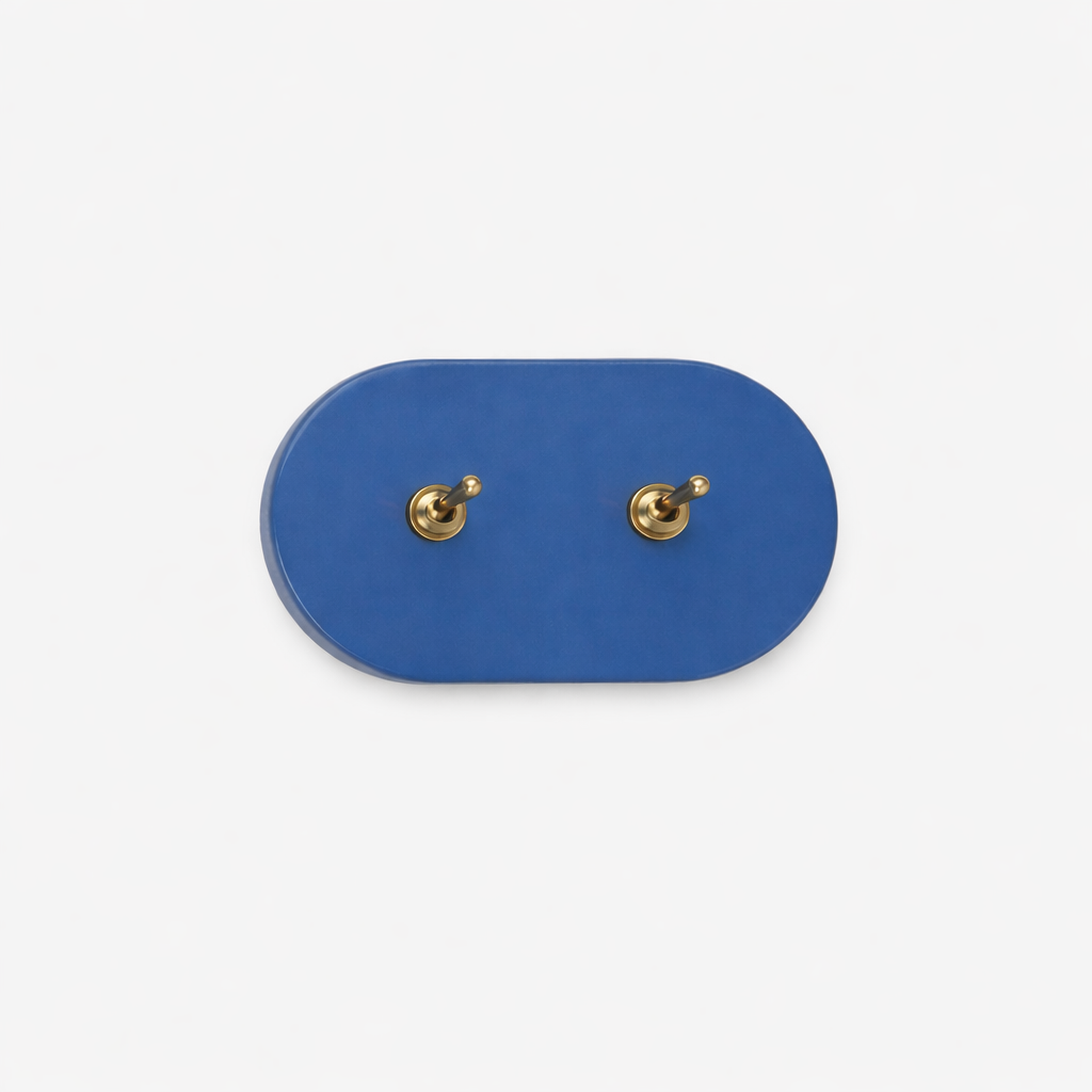 Zangra brass toggle switch blue bakelite