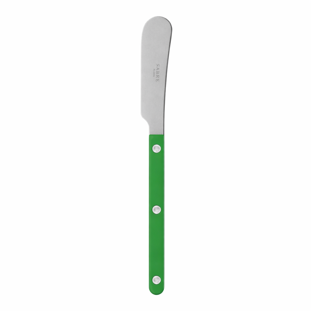 Sabre Paris butter spreader green handle stainless steel blade