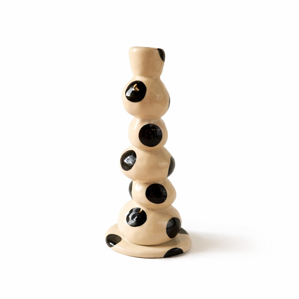 Säl Keramik ceramic candle holder dotted surface. Bubble Kerzenhalter big dots.
