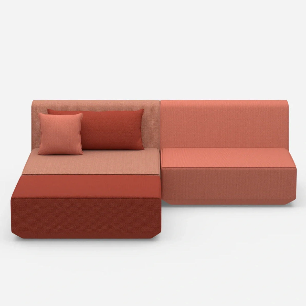 Cubit modular corner sofa upholstered in De Ploeg Bolster and Rohi Credo textile custom minimalist lounge seating arrangement Dear Johny