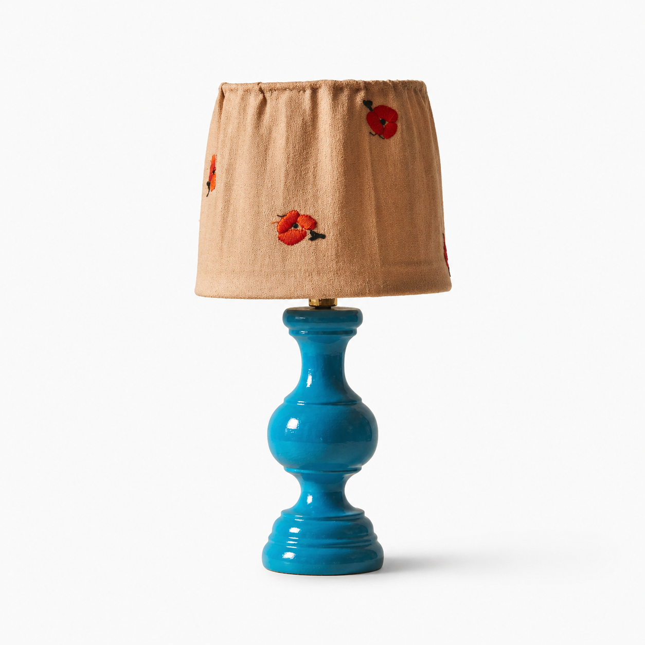 La Remise Monet Lamp vintage base Japanese fabric vibrant hand painted shade blue cord Vexin Dear Johny