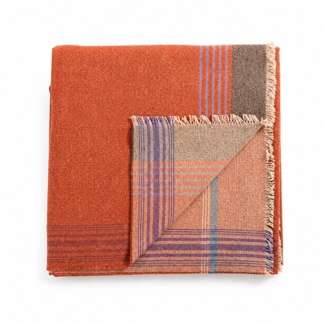 Le Monde Sauvage Plaid Reva Sienne edition premium cashmere throw blanket fringed edges woven in Italy designed in Paris Dear Johny