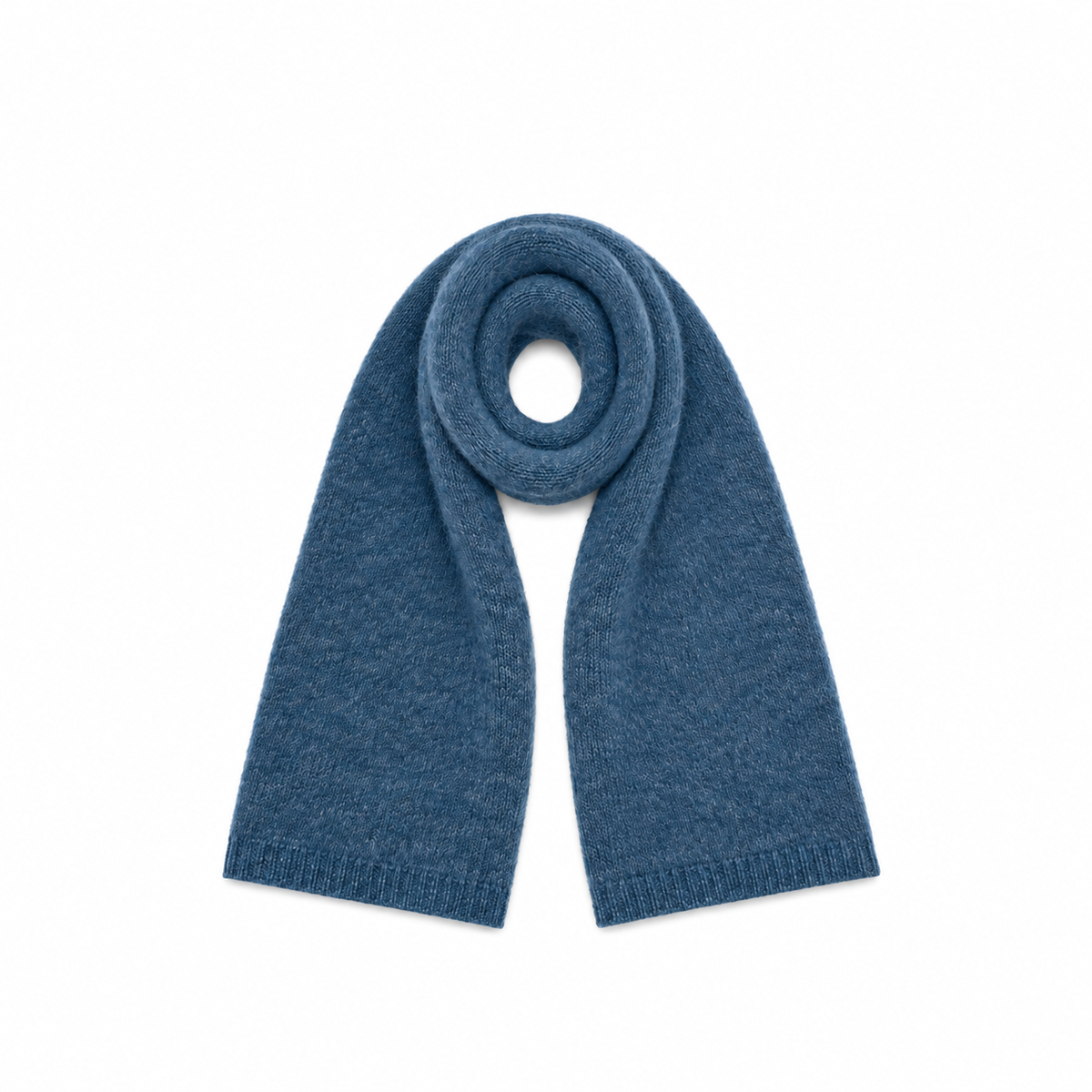 Steel blue super kid mohair wool scarf essential knitwear TWNS The Label Ovray