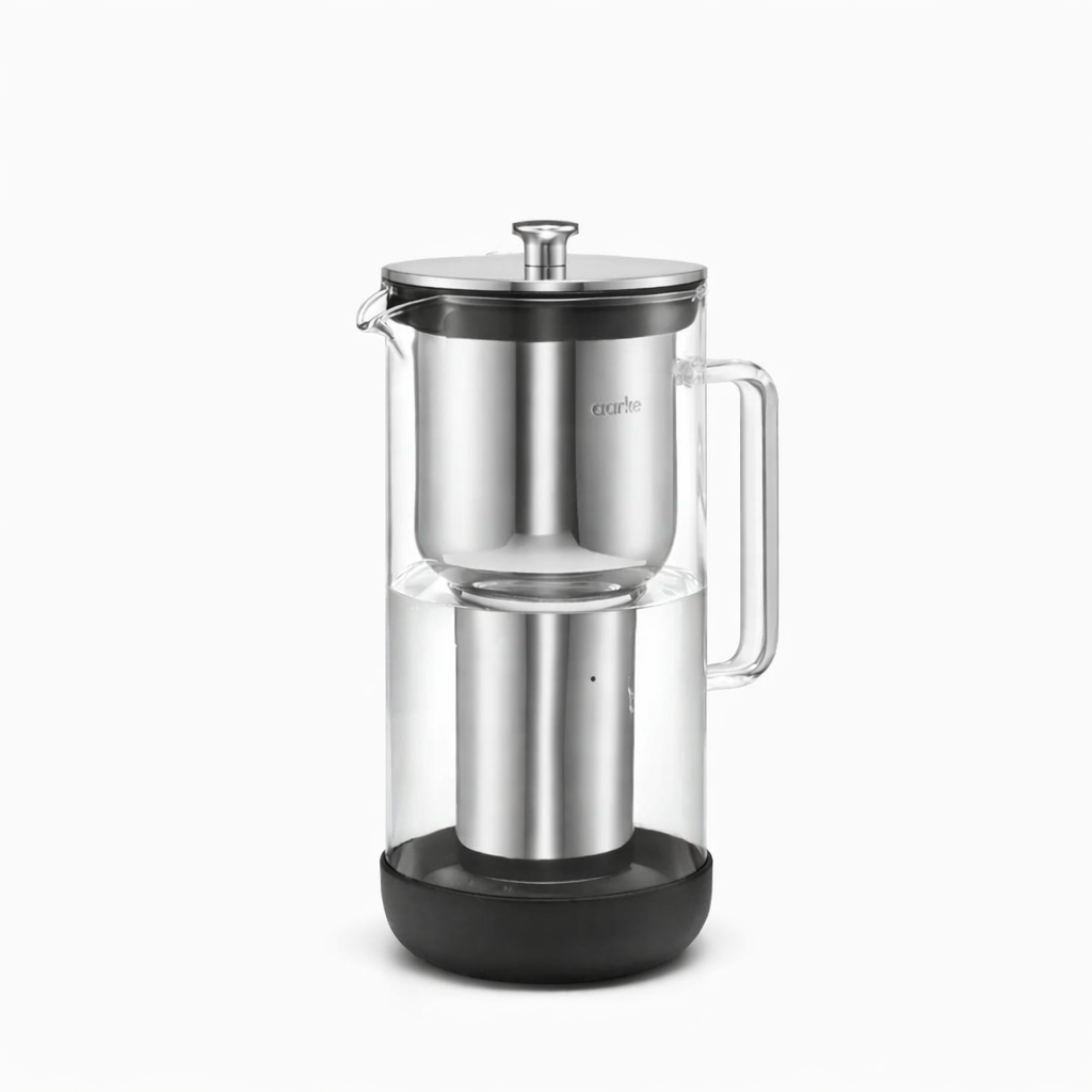Aarke water filter pitcher glass stainless steel cartridge