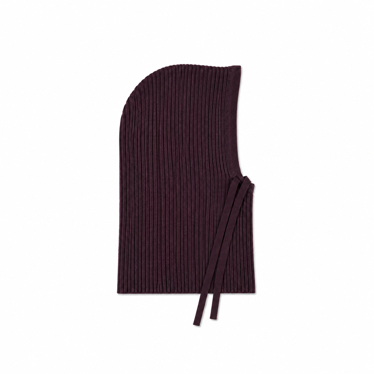 Best women aubergine purple 100 merino wool knit balaclava TWNS The Label Casco