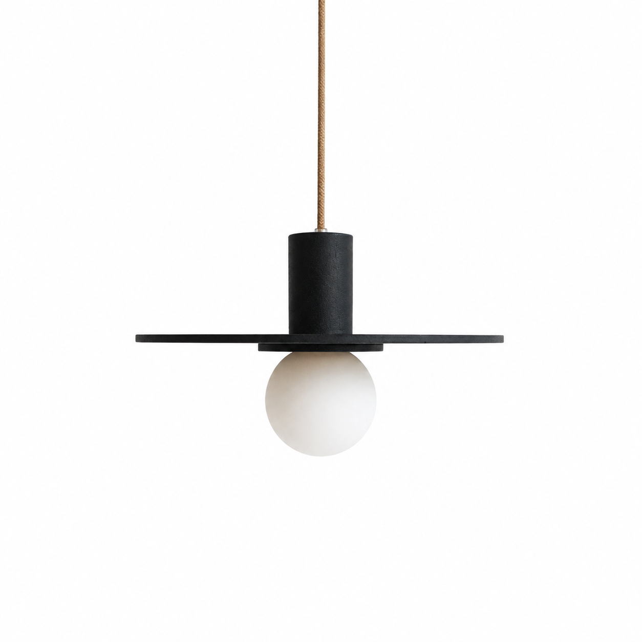 Zuri Ama Pendant Light 30cm black mass pigmented concrete hanging lamp designed by Marie-Cerise Blanc Bidart France Dear Johny
