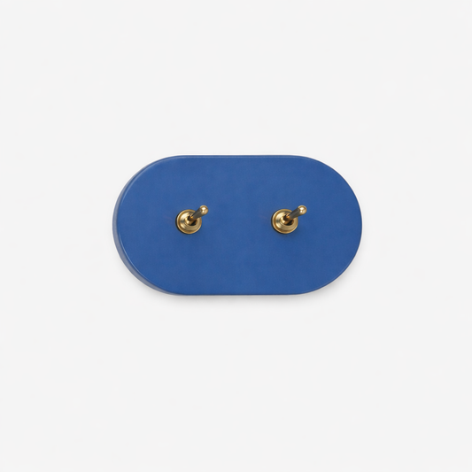 Zangra brass toggle switch blue bakelite