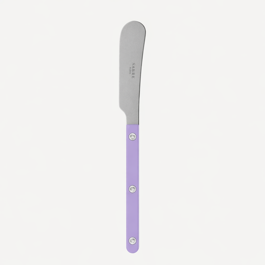 Sabre Paris butter spreader stainless steel blade mauve handle
