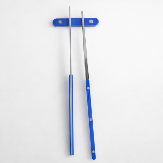 Sabre Paris chopsticks set nylon handles ultramarine blue with chopstick rest
