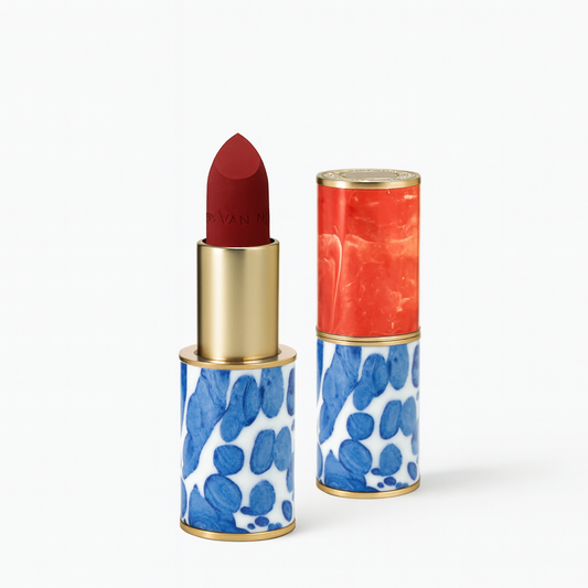 Refilable lipstick and ceramic case designed by Dries Van Noten