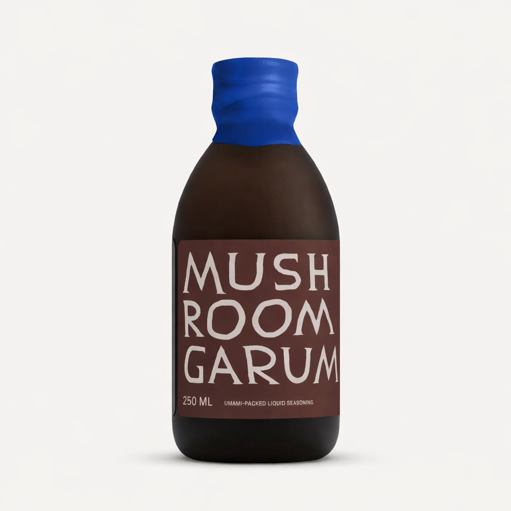 Noma Projects mushroom garum fermented seasoning bottle
