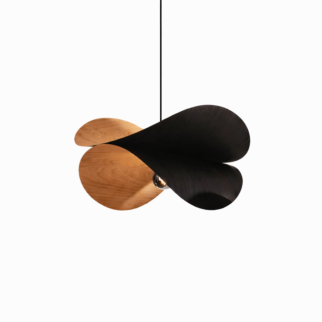 Morgane Binet wood pendant light rounded design Bocca n°3
