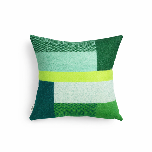 Røros Tweed Mikkel cushion wool green geometric