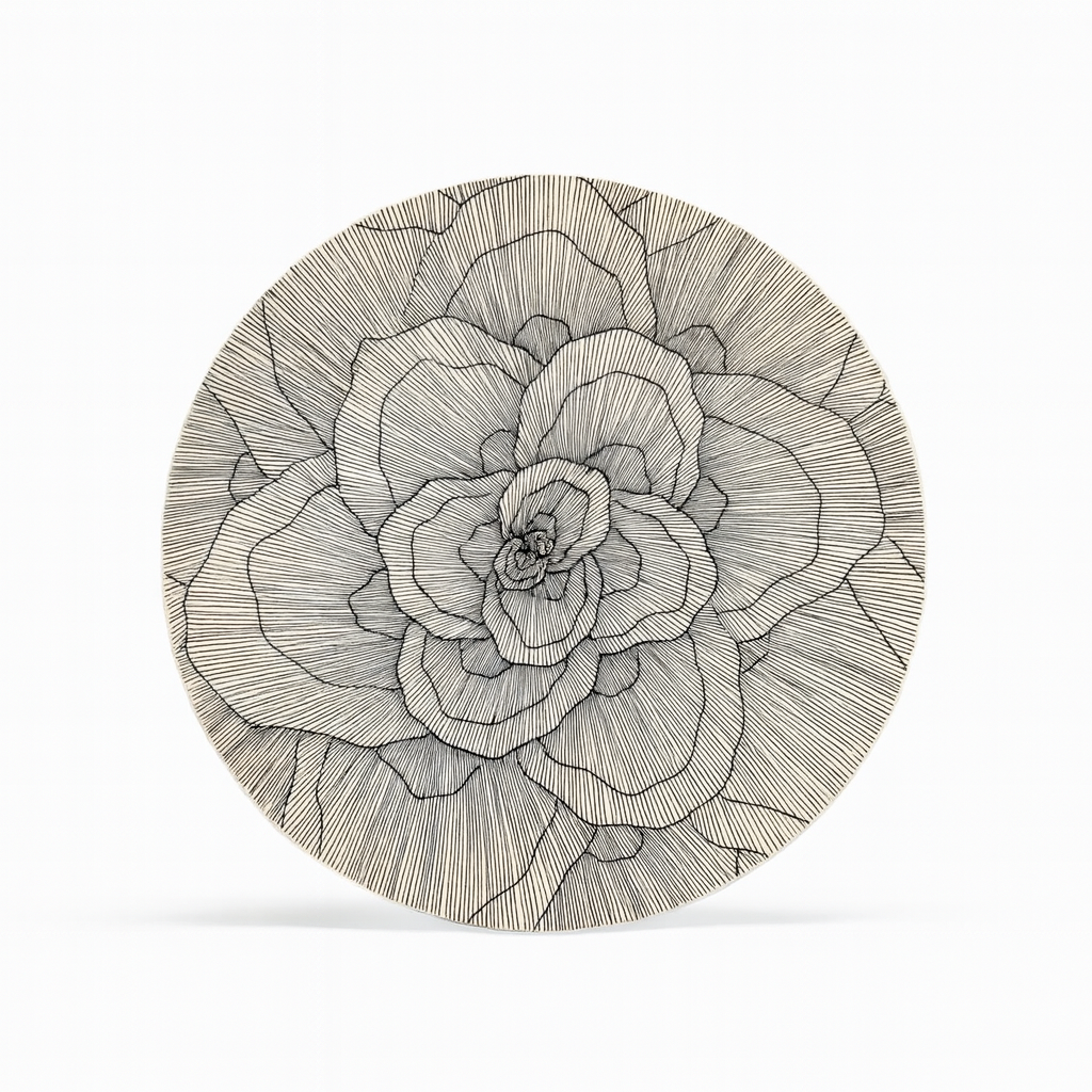 Saints Pères porcelain main plate Flowers3 floral pattern