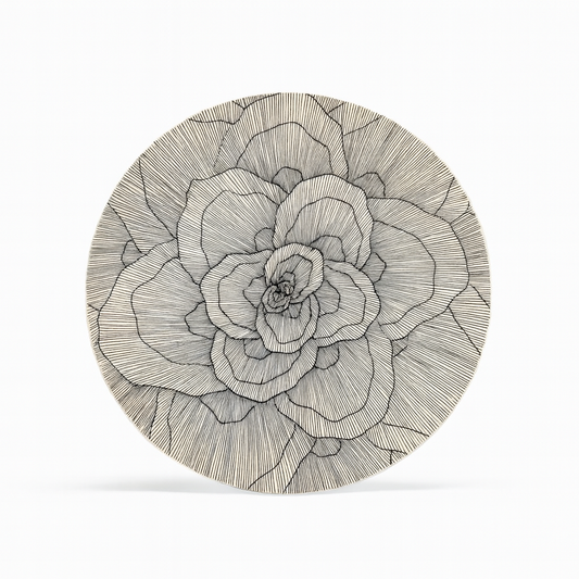 Saints Pères porcelain main plate Flowers3 floral pattern