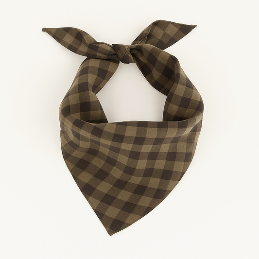 Sessùn Scotty Moss Mood lyocell satin scarf moss print