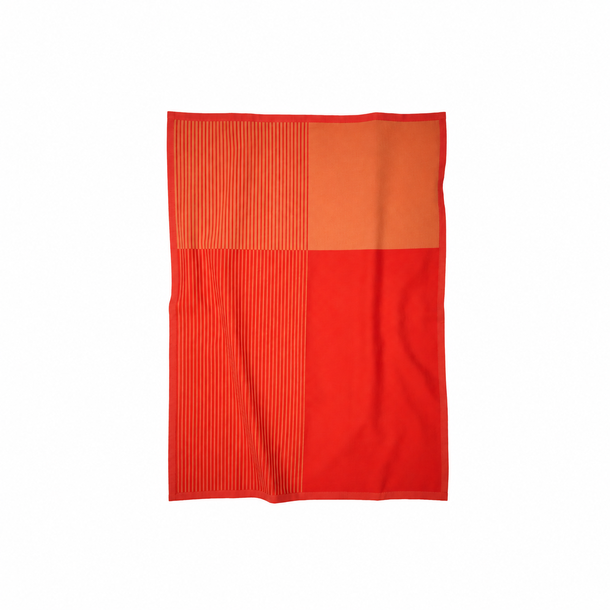Always Around modern designer cotton kitchen towel and aesthetic dish linen in poppy red and peach pink