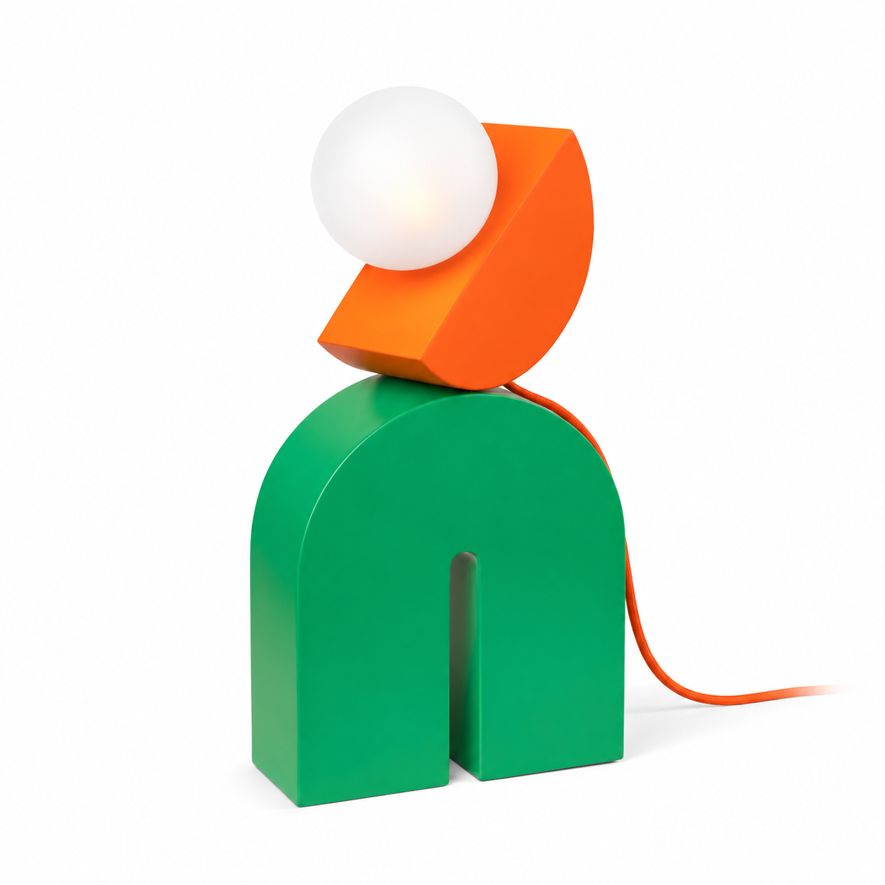 Atelier Zemonsta Switch & Match M modular powder coated aluminum table lamp with polished glass shade handcrafted in France by Audrey Abbal Duteille