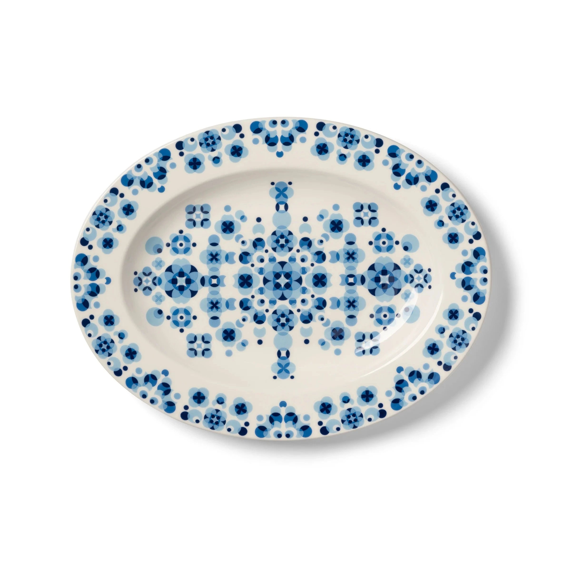 Buro Berger Platter BlueDot contemporary abstract Delft Blue interpretation oval porcelain serving platter designed by Nynke Tynagel Netherlands Dear Johny