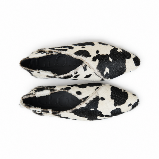 Best cow print leather ballerina flats animal print trend ballet shoes Closed