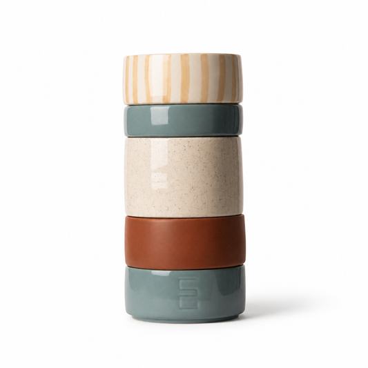 FAYZE 26152 modular ceramic vase stacked glazed rings handcrafted in Portugal grannycore vintage ceramic vessel Dear Johny