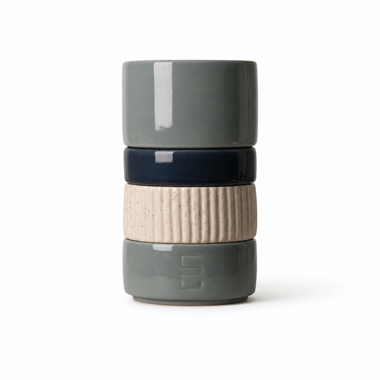 FAYZE 26163 modular ceramic vase stacked glazed rings handcrafted in Portugal grannycore vintage pottery vessel Dear Johny