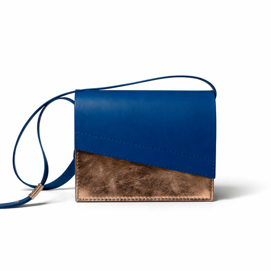 Elise Verdegem Reese W handbag leather cobalto rosé métallic panel