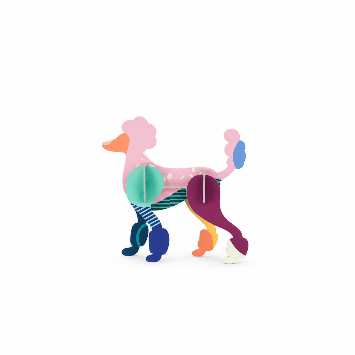 Eco friendly graphic Studio ROOF Poodle 3D cardboard Christmas ornament made from recycled paper