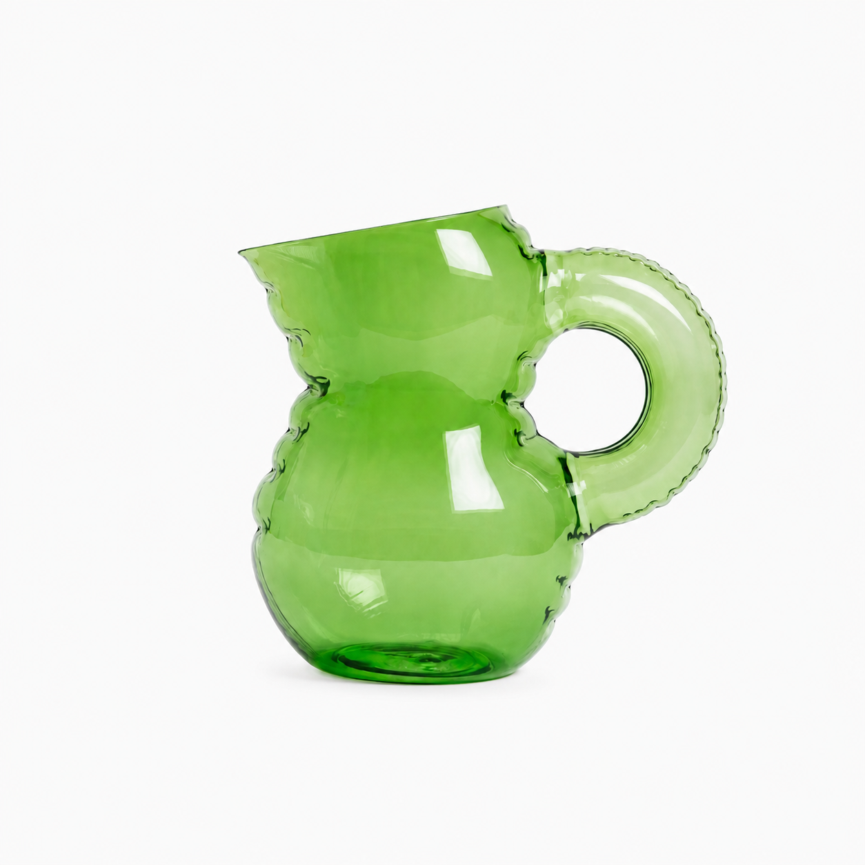 Home Studyo Jug Emily Glass wavy colorful handblown glass jug Mathieu Van Damme Ghent design made in  Portugese  Dear Johny