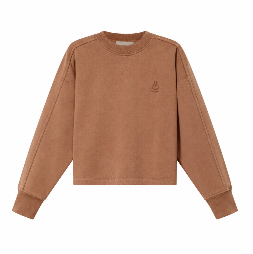 Isabel Marant Sunny sweatshirt in camel cotton-blend jersey styled for effortless Parisian chic and runway-inspired luxury