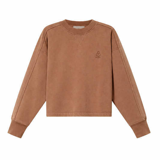 Isabel Marant Sunny sweatshirt in camel cotton-blend jersey styled for effortless Parisian chic and runway-inspired luxury