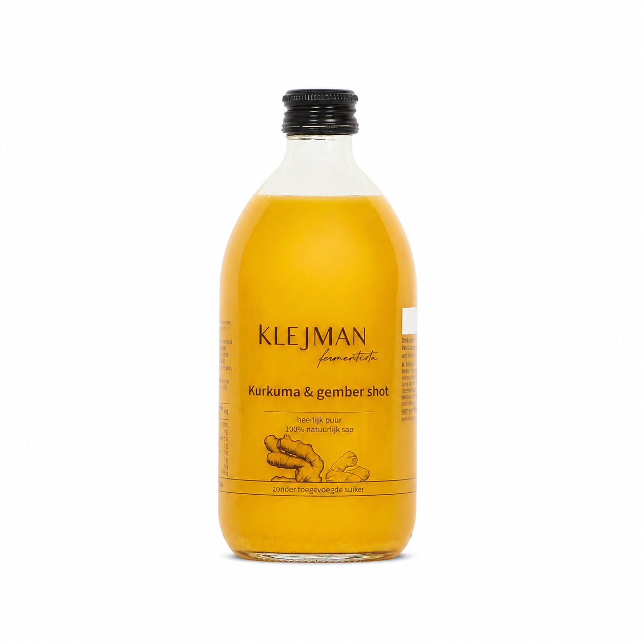 Klejman2 Turmeric Ginger Shot organic wellness elixir cold-pressed raw ginger root turmeric lemon immunity booster unpasteurized Poland contemporary minimalist modern apothecary design packaging Dear Johny