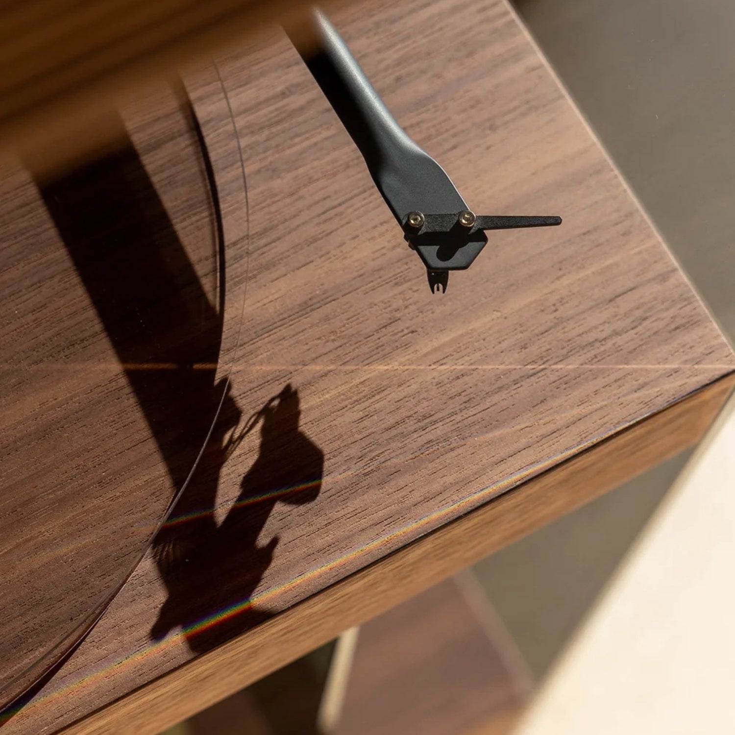 La Boite concept PR ALTA audio cabinet walnut wood smoked glass three tiered monolith integrated turntable vinyl storage HiFi system Dear Johny
