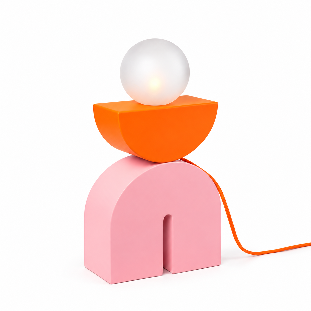 Bold living colorful decor architectural thermolacquered aluminum polished glass modular table lamp Switch and Match Demi Lune Audrey Abbal Duteille luxury gift idea