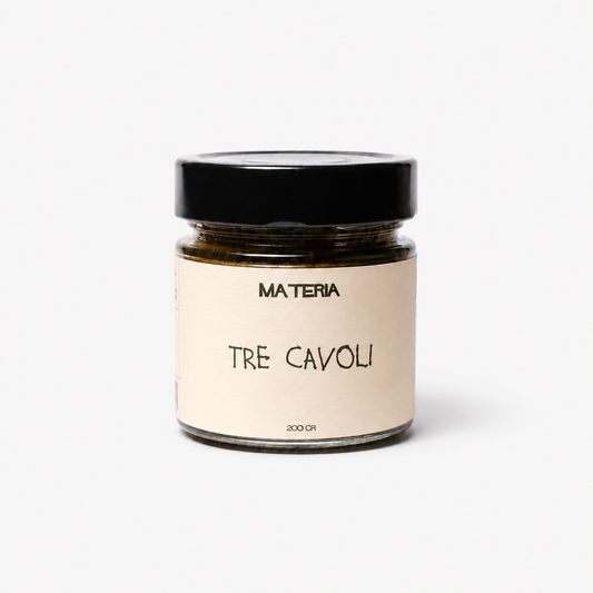 Materia plant based three cabbage cream spread with open field kale black kale collard greens and walnuts handcrafted in small batches in Puglia Italy Dear Johny