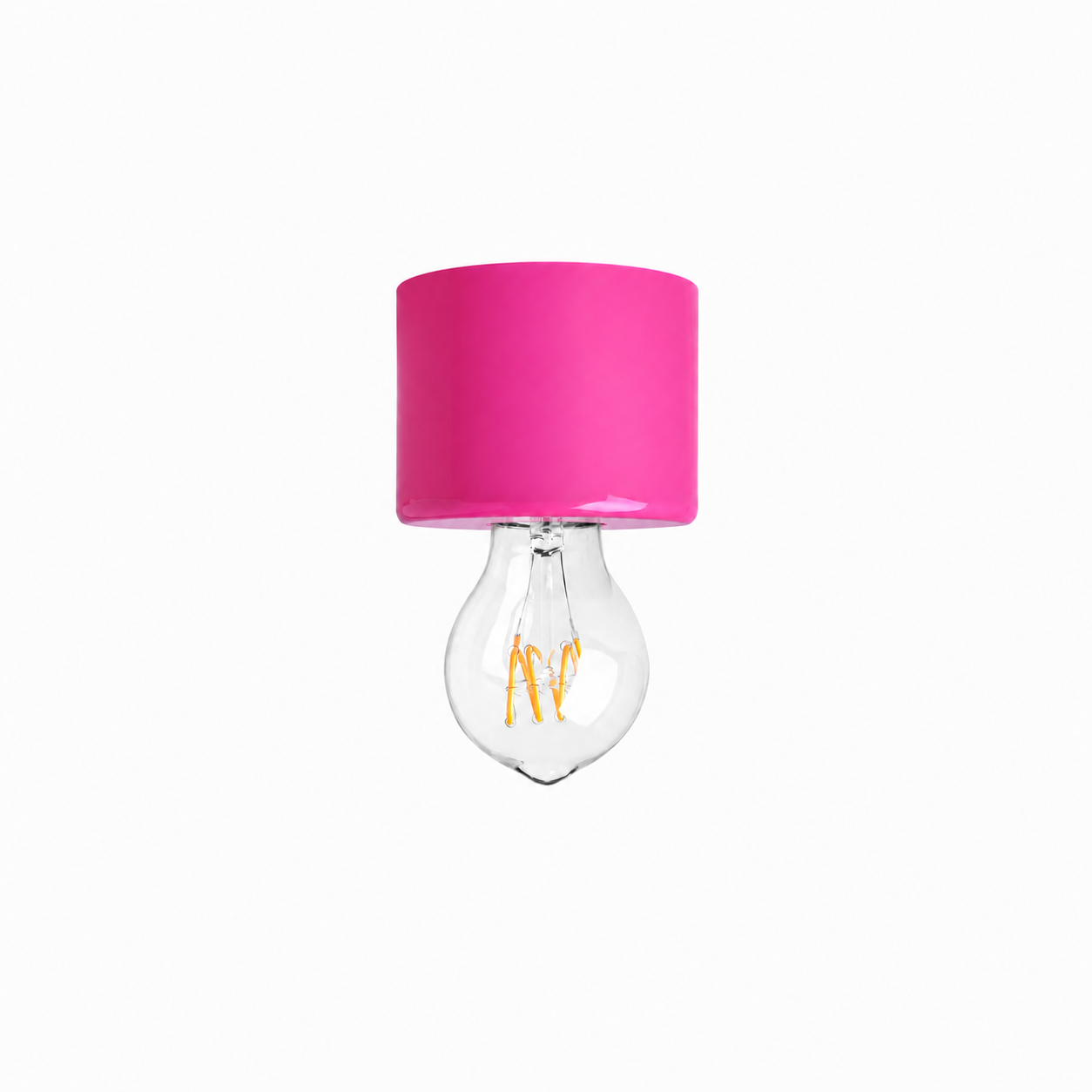 Zangra pink ceiling lamp and wall light with minimalist round silhouette handmade Europe Dear Johny. Architectural pink E27 lamp designed in Belgium and fully produced within Europe.