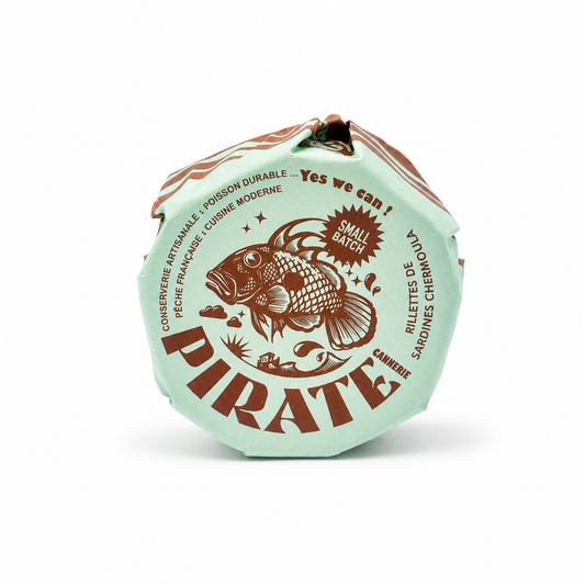 Pirate Cannerie gourmet sardine rillettes seasoned with traditional chermoula herbs coriander and cumin handmade French artisan seafood spread Dear Johny