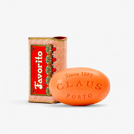 Claus Porto Favorito Red Poppy scented soap bar wrapped paper
