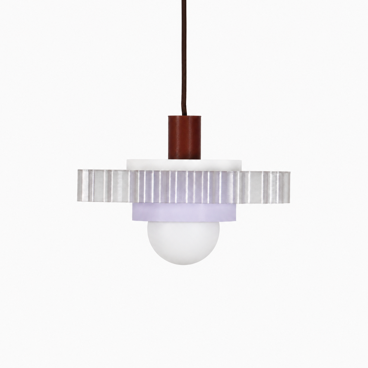 Warren and Laetitia Lampe Gigi n3 modular pendant light 3D printed from recycled plastic bottles designed made in Paris design studio Dear Johny