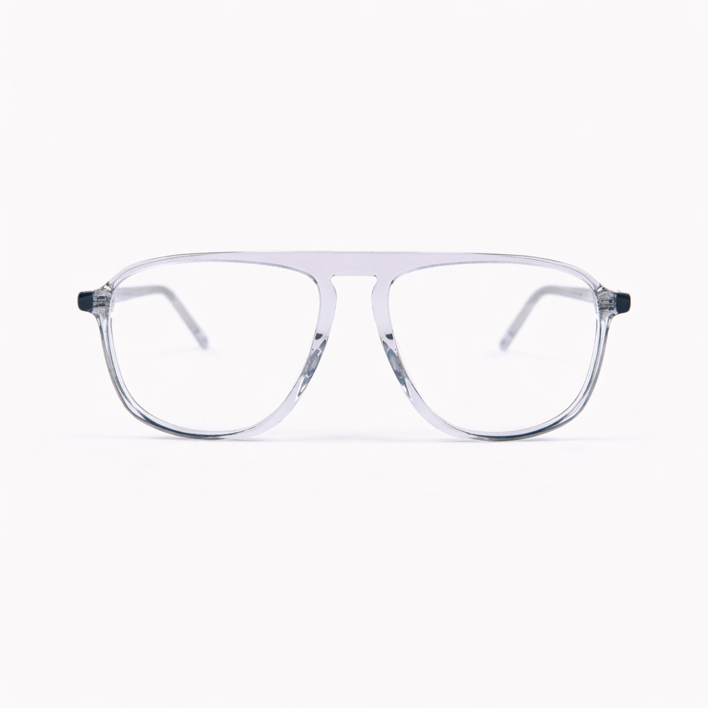 Wolfin Eyewear Cliff Glossy Black rectangular frames in deep black. Premium acetate glasses with ergonomic bridge and silver tone metal details. Timeless Belgian design style, made in Italy.