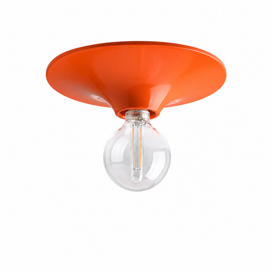 Zangra round orange aluminum ceiling lamp 26 cm minimalist space age indoor lighting Dear Johny